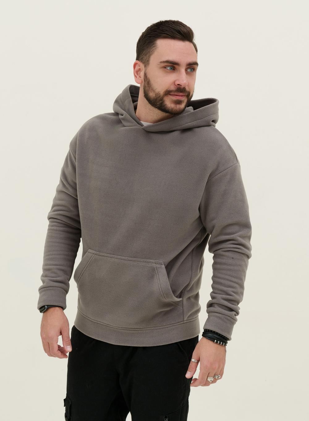 Теплий балахон Oversize Polar Grey