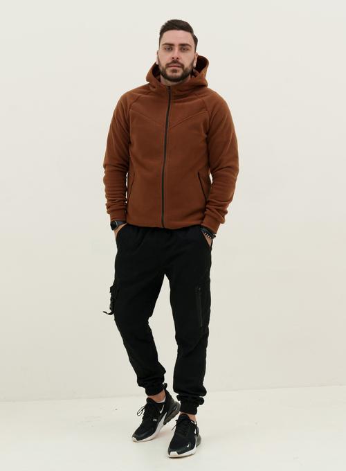 Warm Hoodie Gazza Fleece Brown