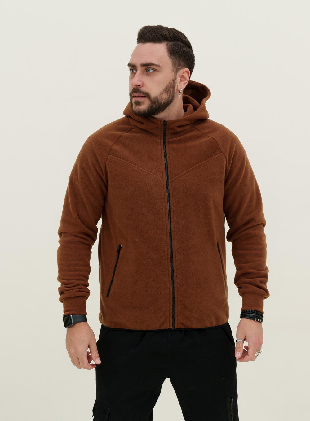 Warm Hoodie Gazza Fleece Brown