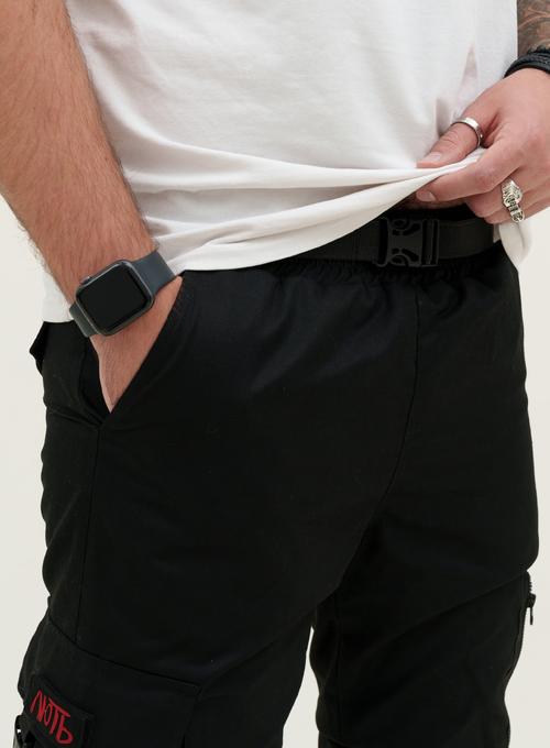 Теплі карго-штани Snap Black