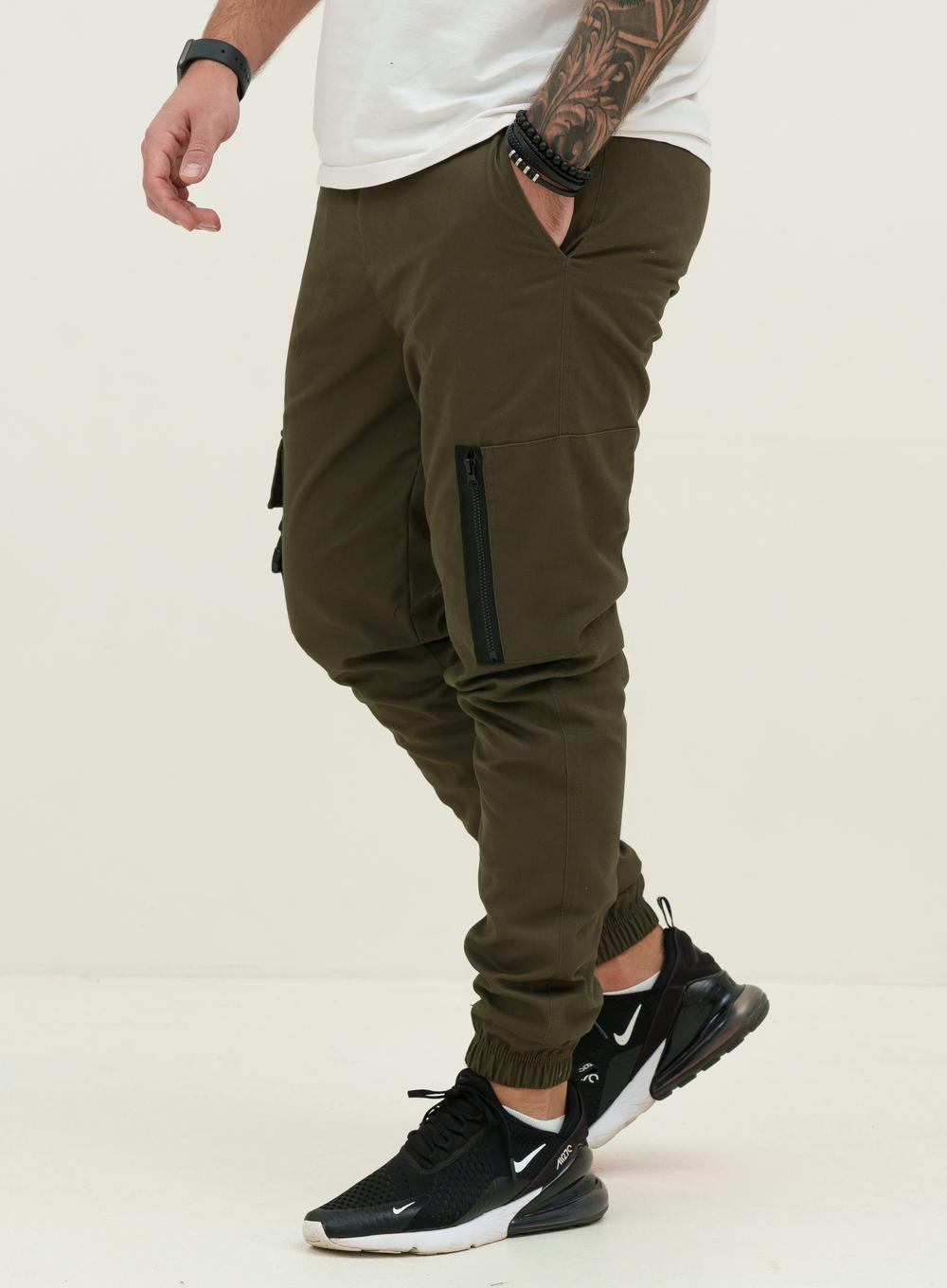 Warm Cargo Pants Snap Khaki