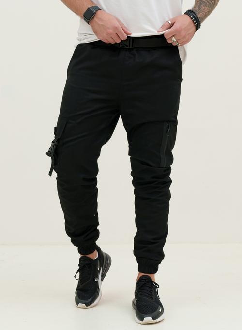 Теплі карго-штани Snap Black Фото 2