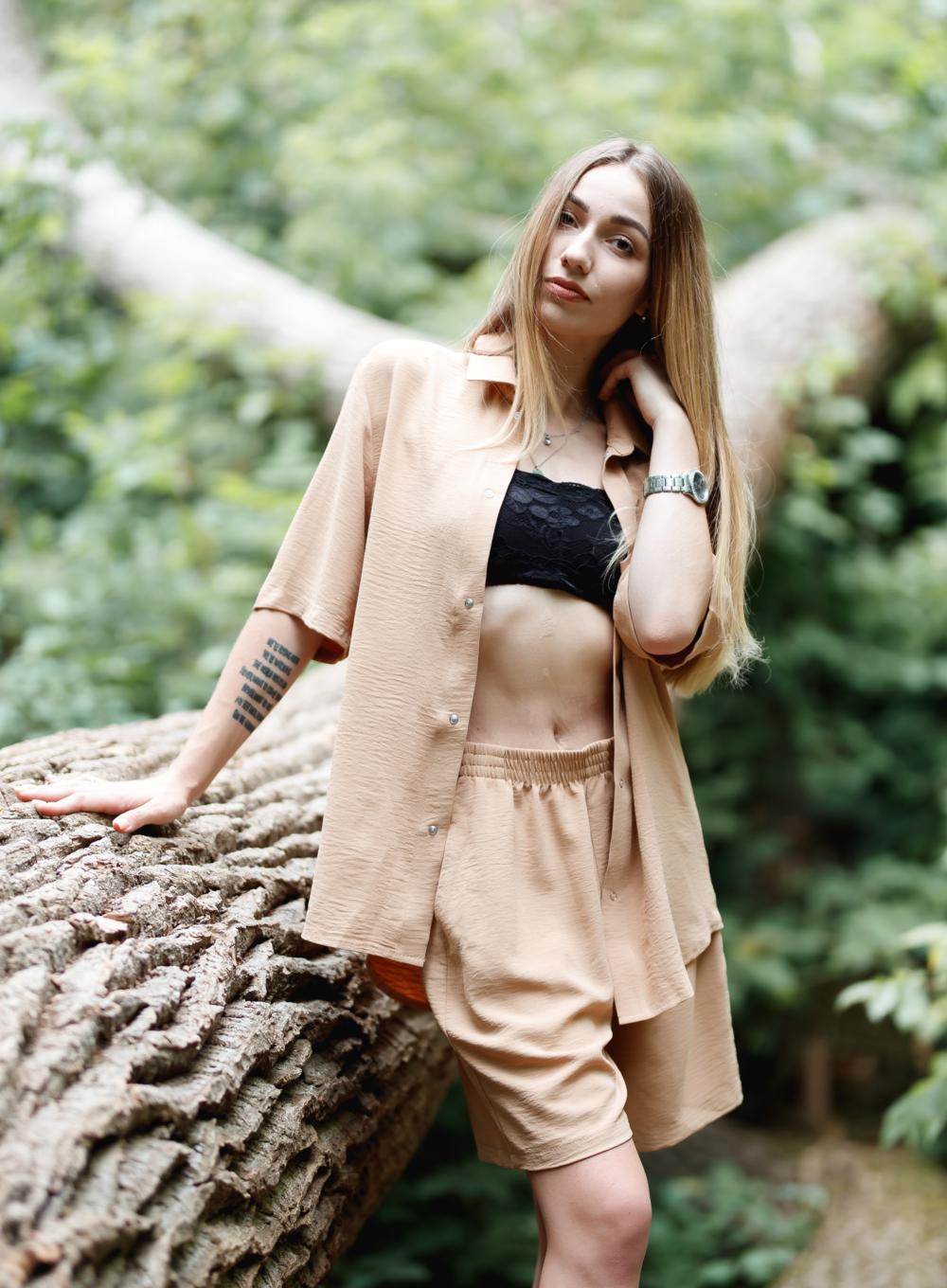 Womеn summer suit American flax Sand