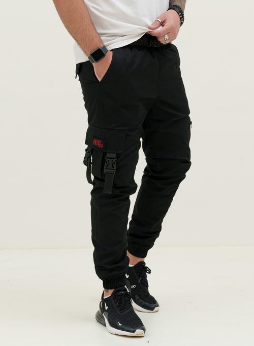 Теплі карго-штани Snap Black