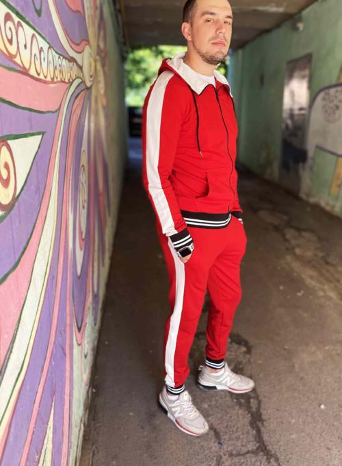 Hoodie Colombo Stripe Red