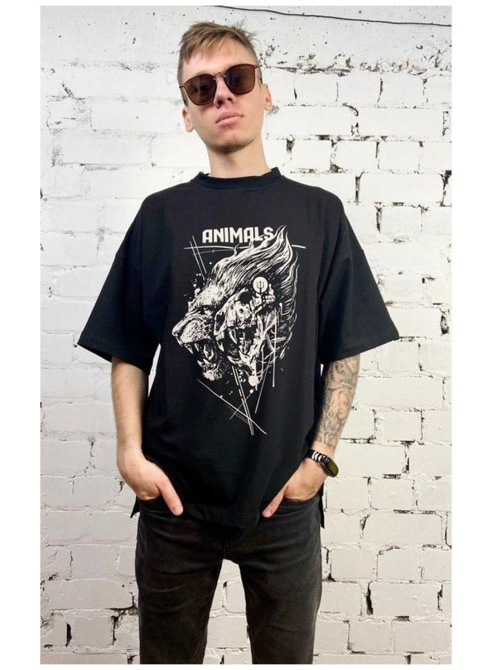 T-shirt Oversize Lion Black
