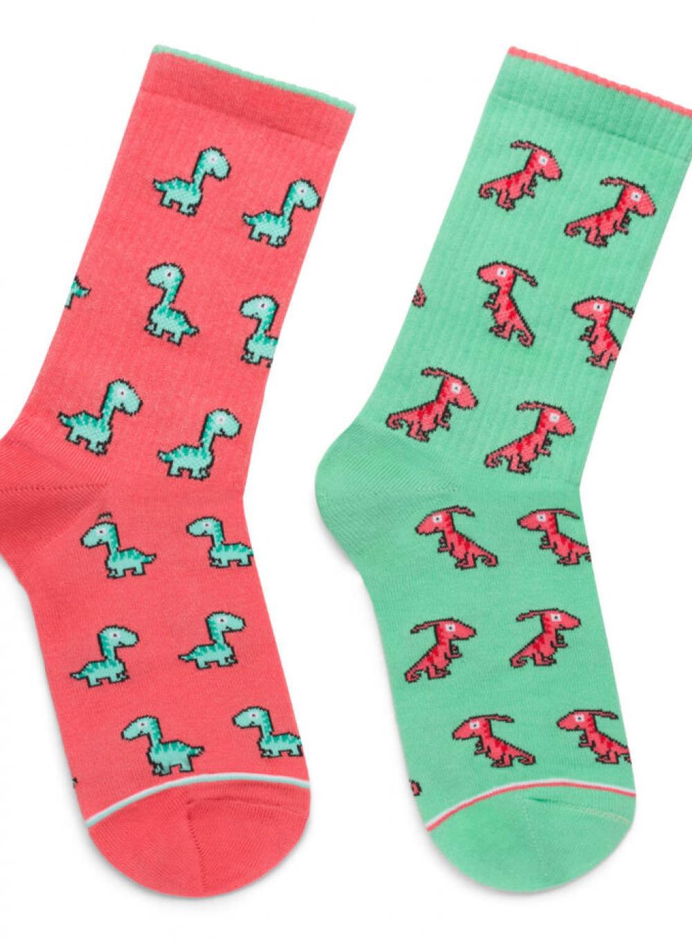 Multicolored socks Ded Noskar Peach Dino