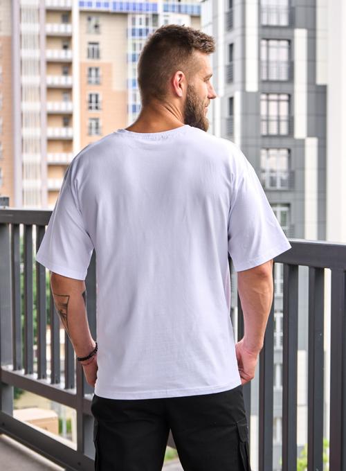  T-shirt Oversize Тризуб White