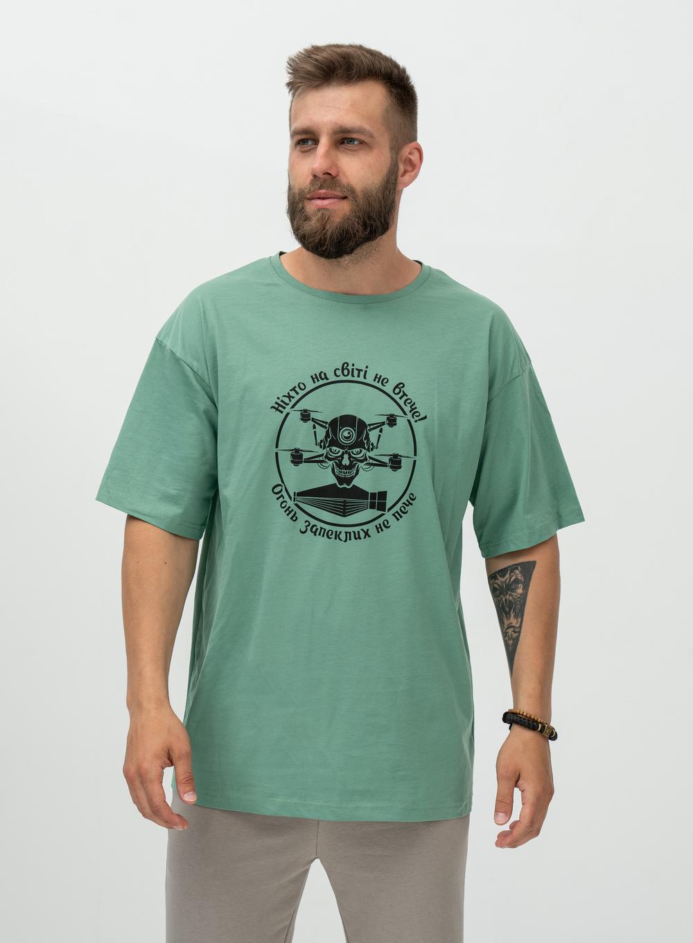 T-shirt Oversize Ніхто не втече! Olive