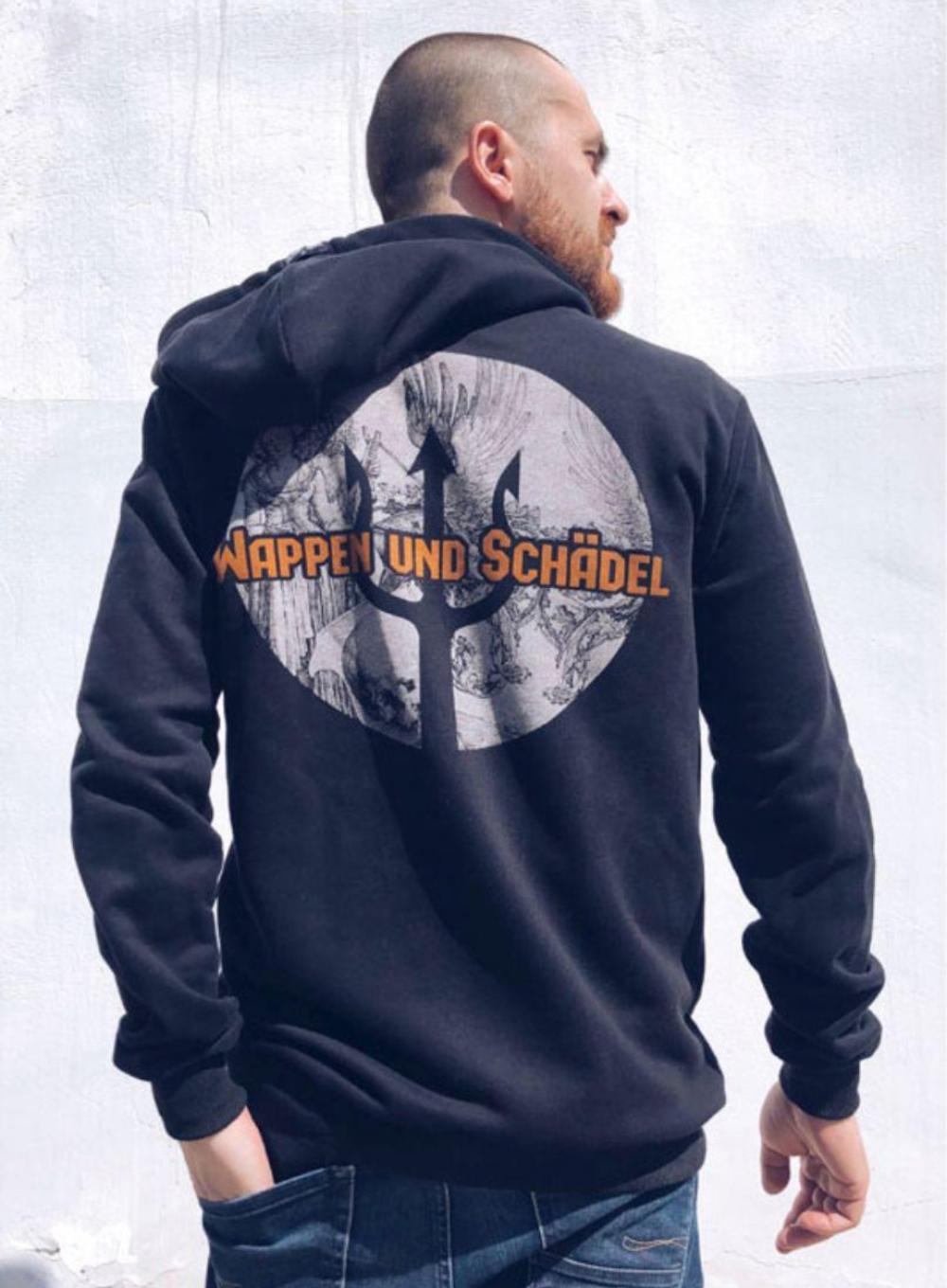 Zipper Wappen und Schadel Graphite