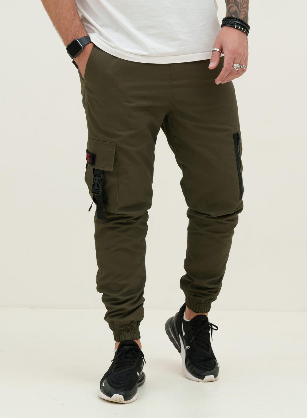 Warm Cargo Pants Snap Khaki