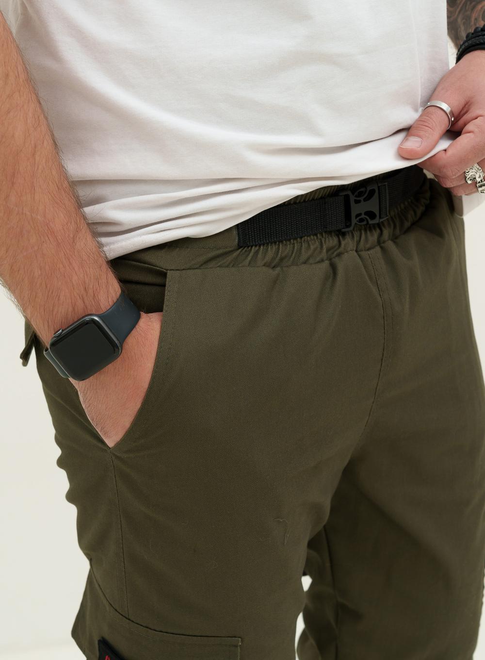 Warm Cargo Pants Snap Khaki