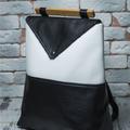 Backpack Leather Blk Wht
