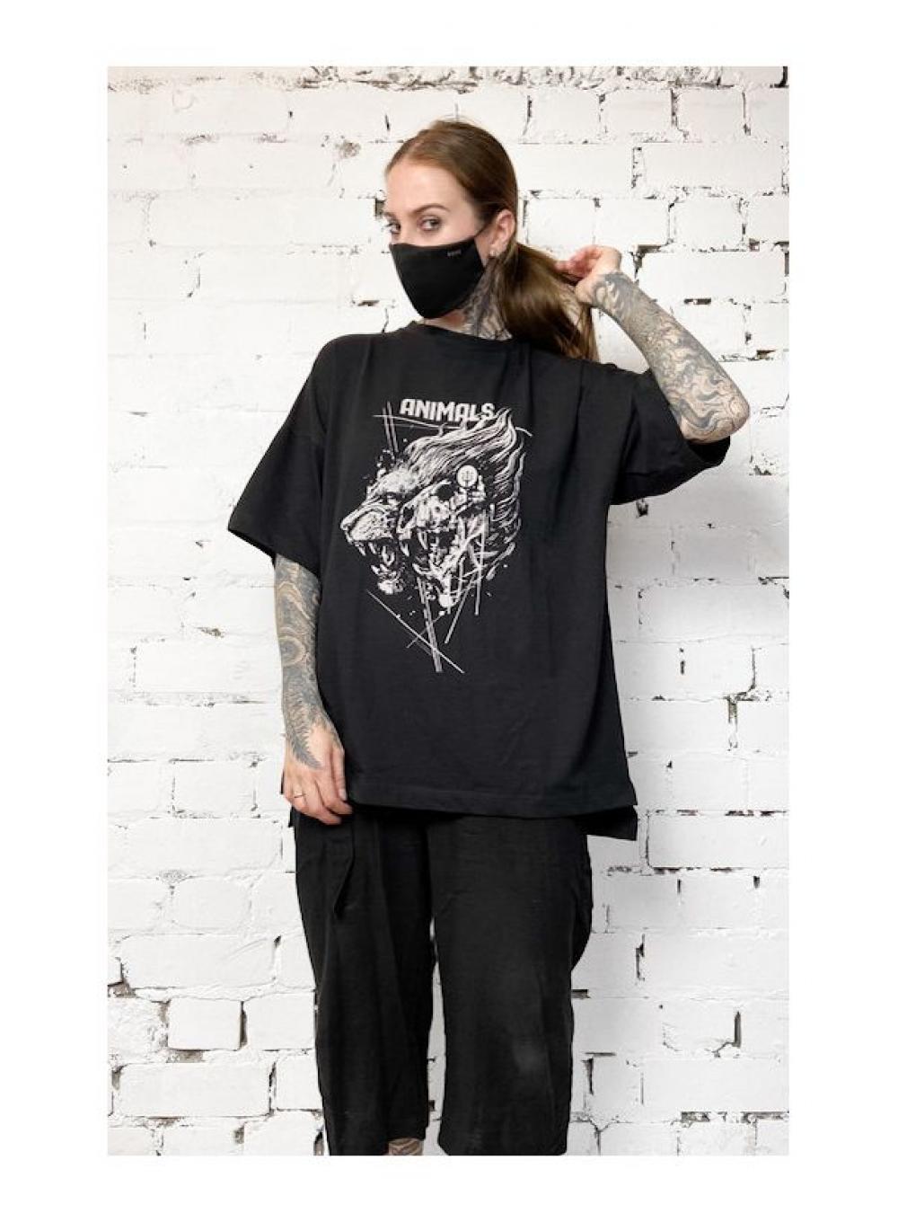 T-shirt Oversize Lion Black