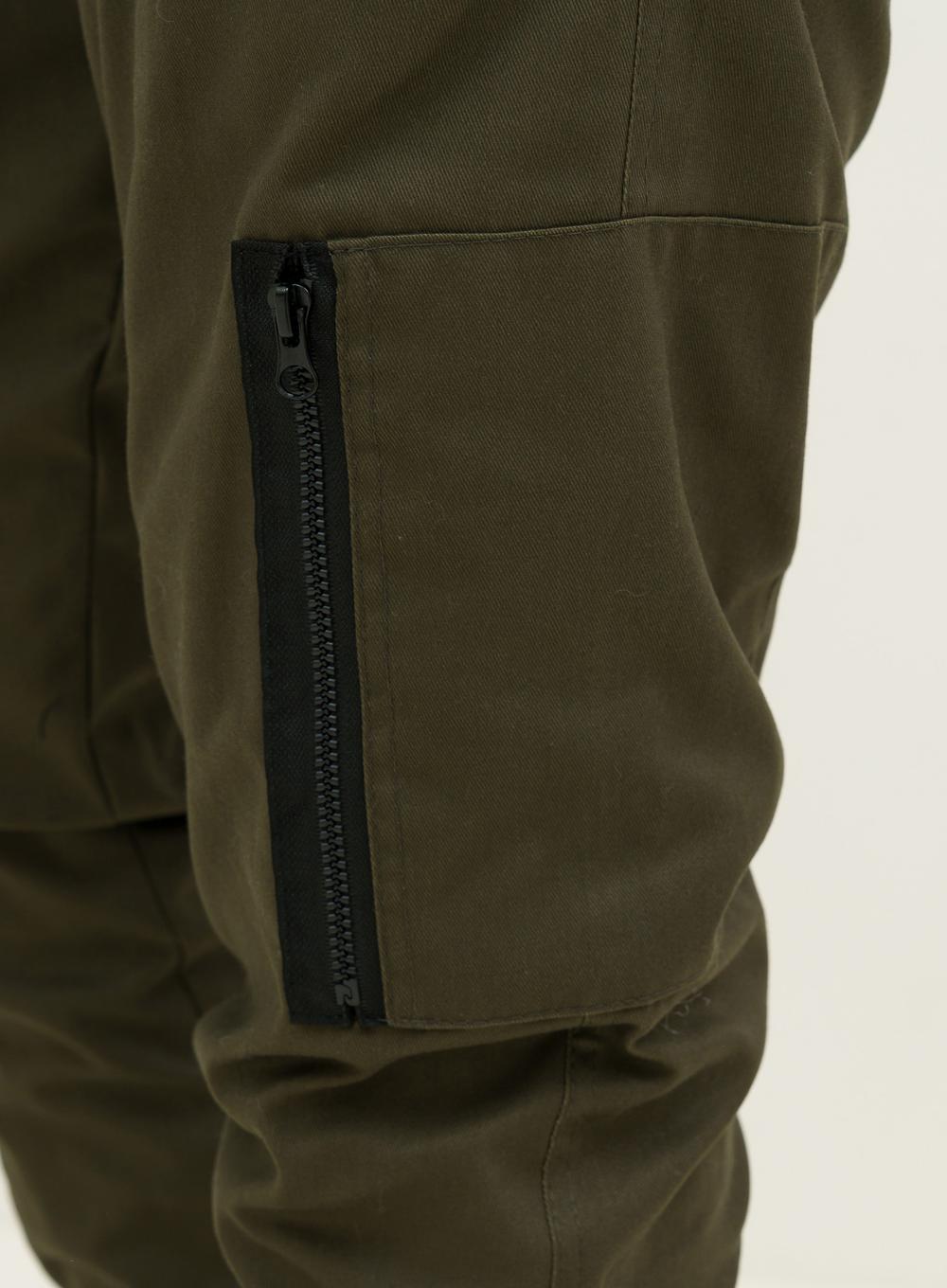 Warm Cargo Pants Snap Khaki