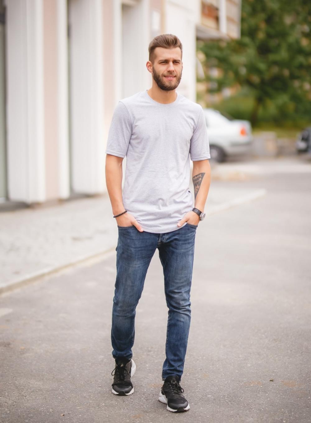  T-shirt Long Grey